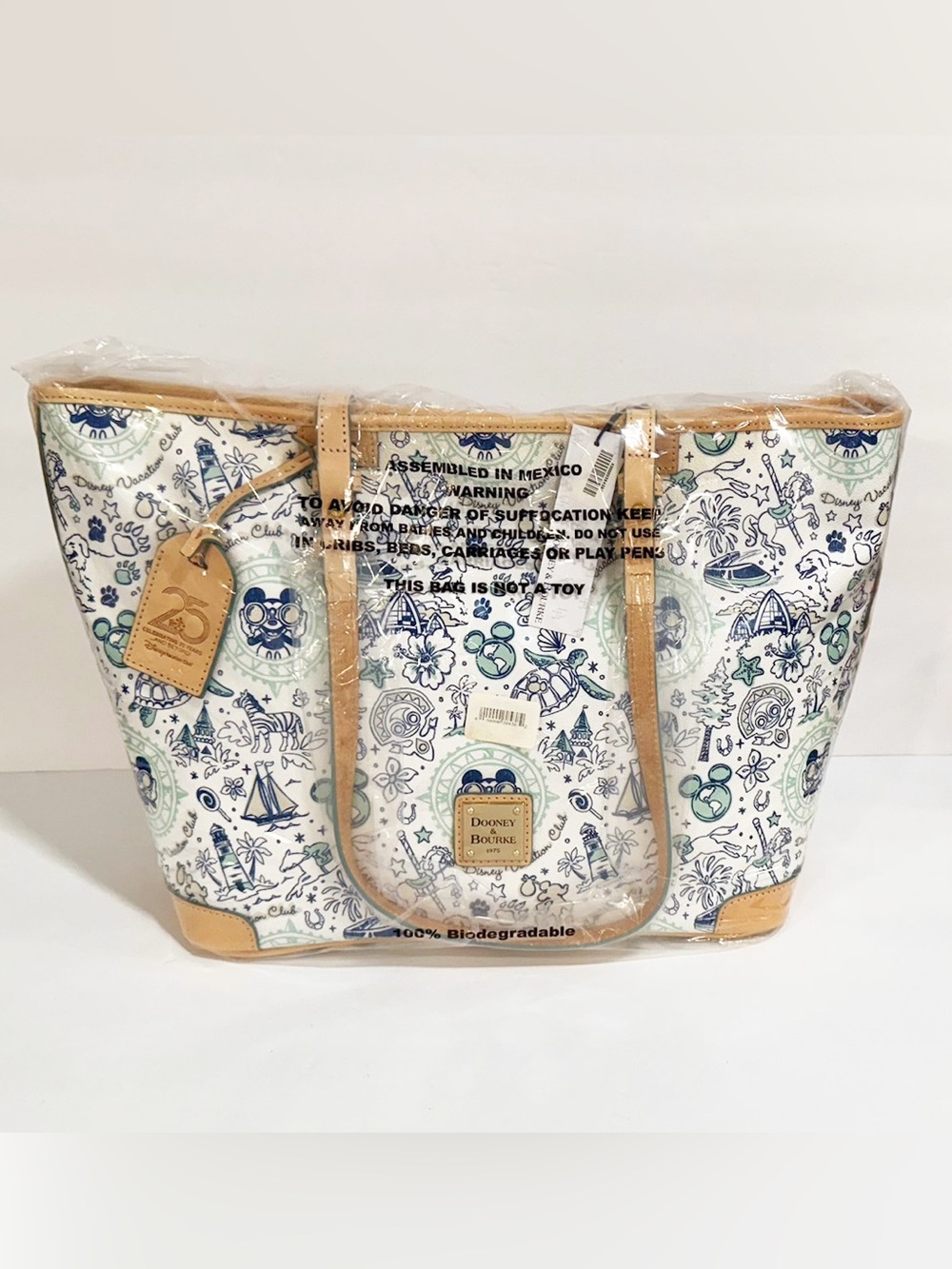 2016 Disney Dooney & Bourke DVC 20th Vacation Club Shopper Large Tote Bag NWT - Picture 1 of 8